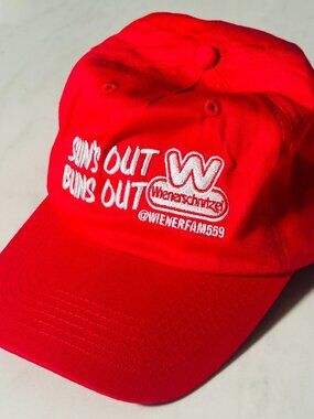 Der Wienerschnitzel Hat Cap Adjustable Red - Sun's Out Buns Out